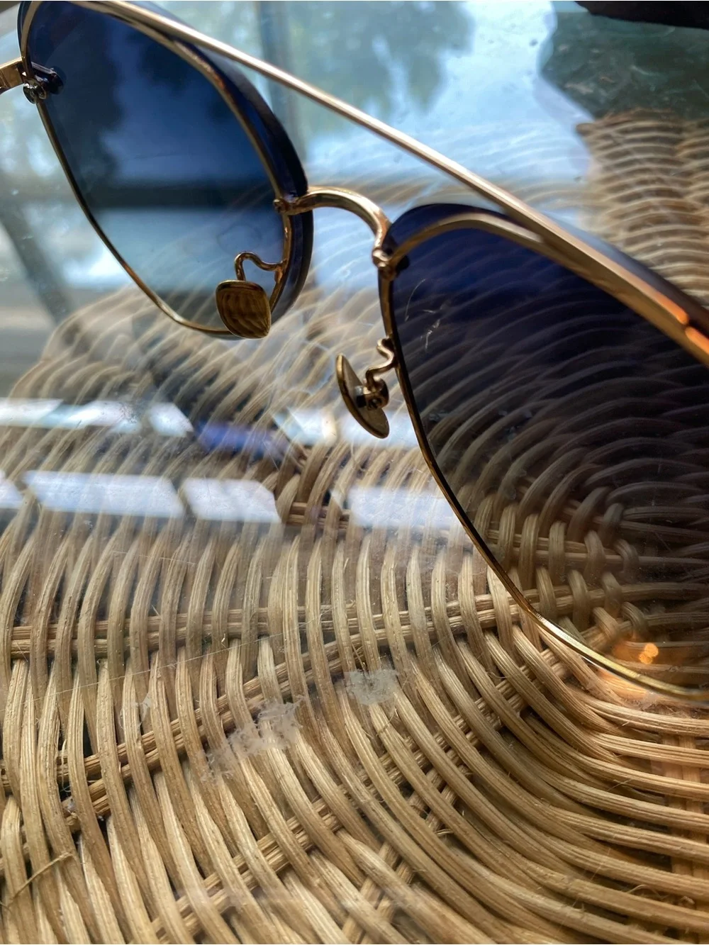 DIFF Lenox Aviators Gradient Gray- Blue Lens Sunglasses
